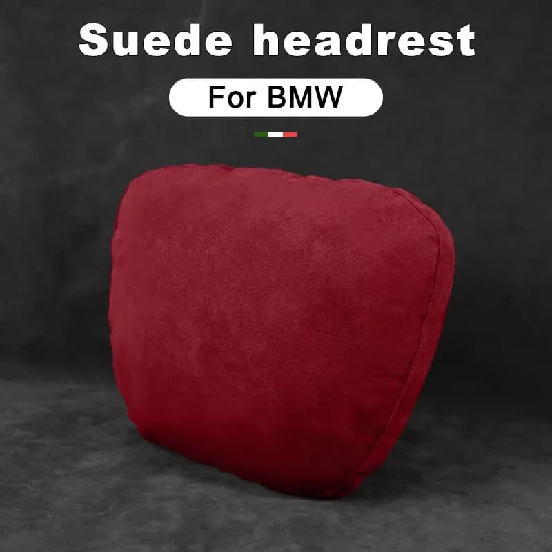 For BMW 3 7 Series X3 X5 E36 E39 E46 E60 E90 E92 F10 F20 F30 Suede Car Neck Rest Pillow - Auto Seat  Neck Support Accessories