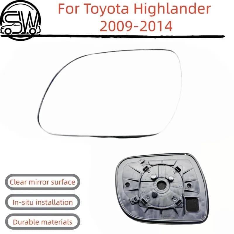 Rearview Mirror Glass Non-Heated For Toyota Highlander 2009-2014.