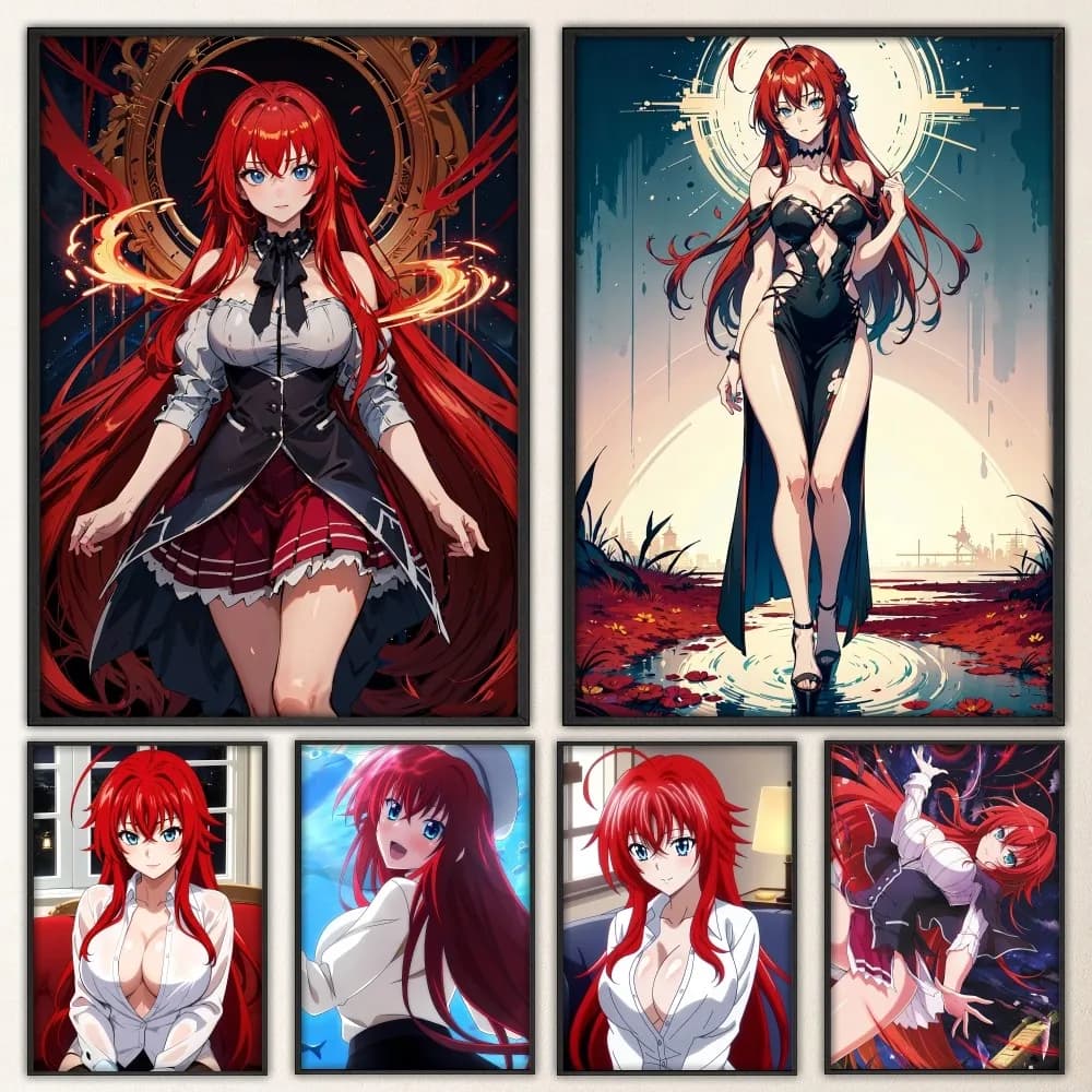 Rias Gremory High School DxD Poster Prints Poster Wall Painting Bedroom Living Room Wall Bar Restaurant Sticker Large