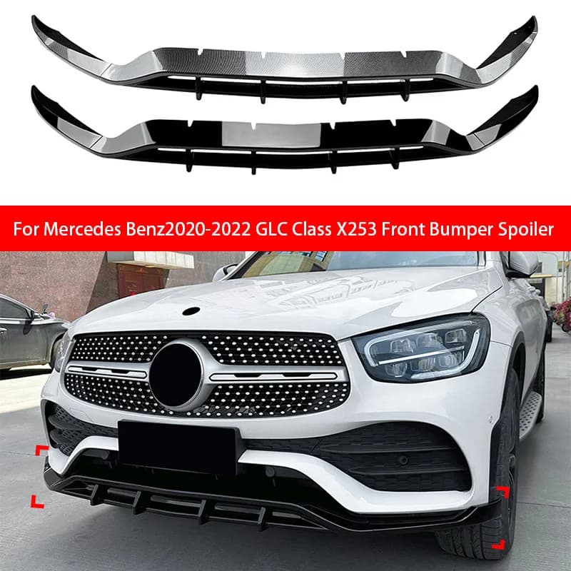 For Mercedes Benz GLC Class X253 GLC300 GLC350e Sport 2020 2021 2022 Car Front Bumper Lip Spoiler Splitter Trim Accessories