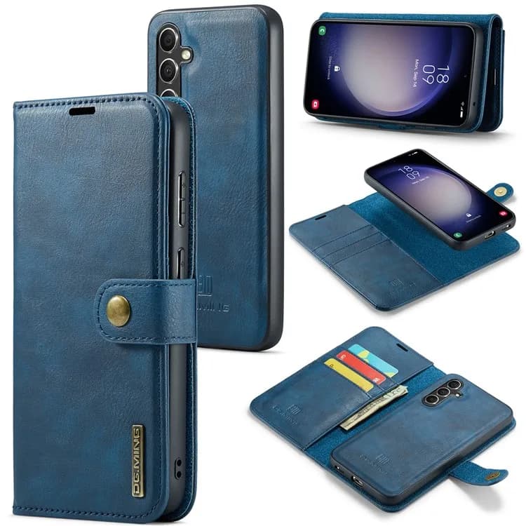 DG.MING for Samsung Galaxy A56 5G Case Detachable Split Leather Phone Cover - Blue