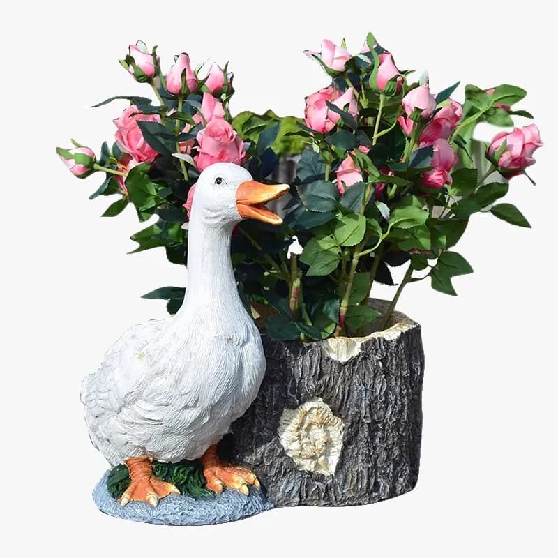 Creative cartoon duck flower pot ornament, outdoor garden animal villa courtyard landscape balcony