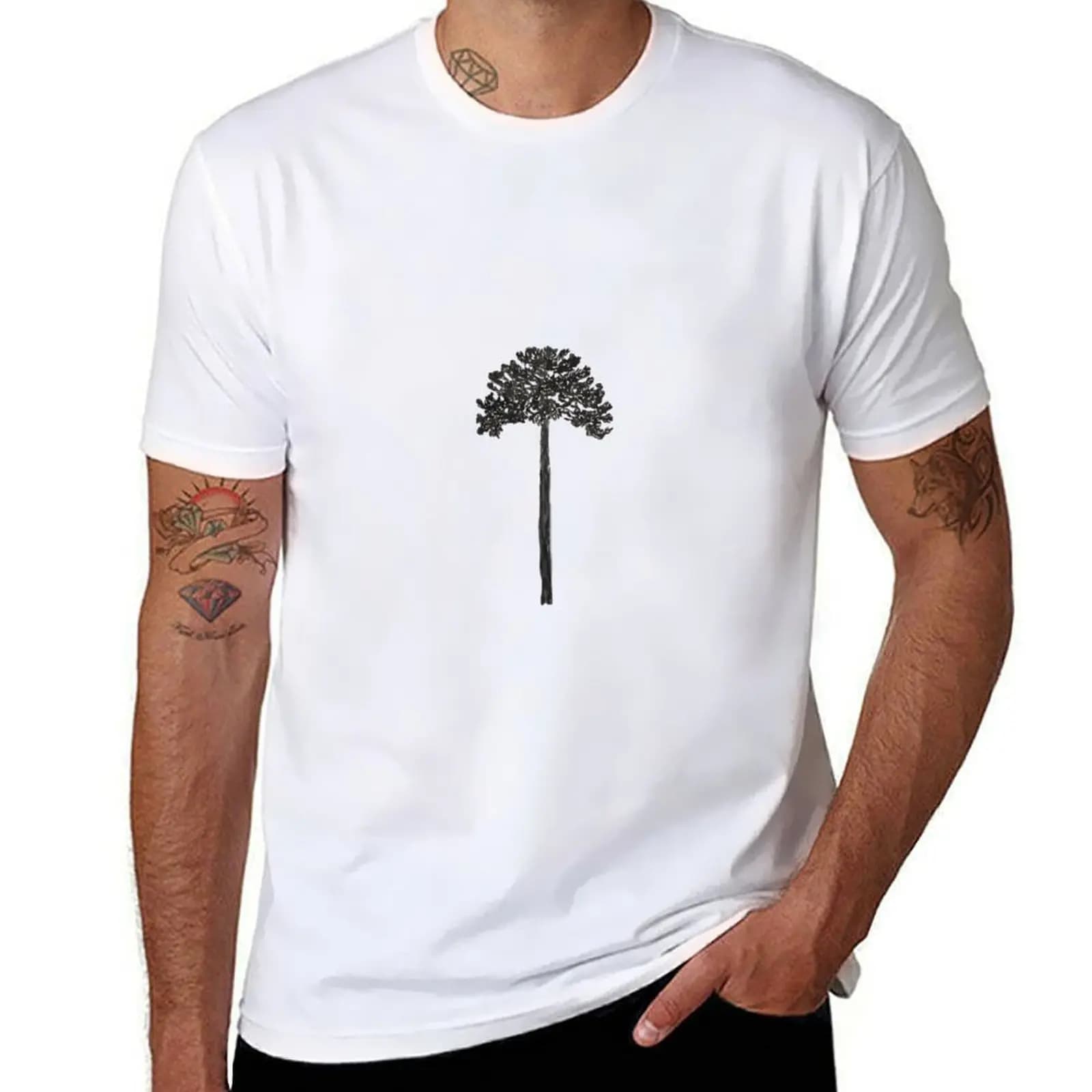 Araucaria chilena pehuen in watercolor T-Shirt man t shirt graphic t shirts designer T-Shirt