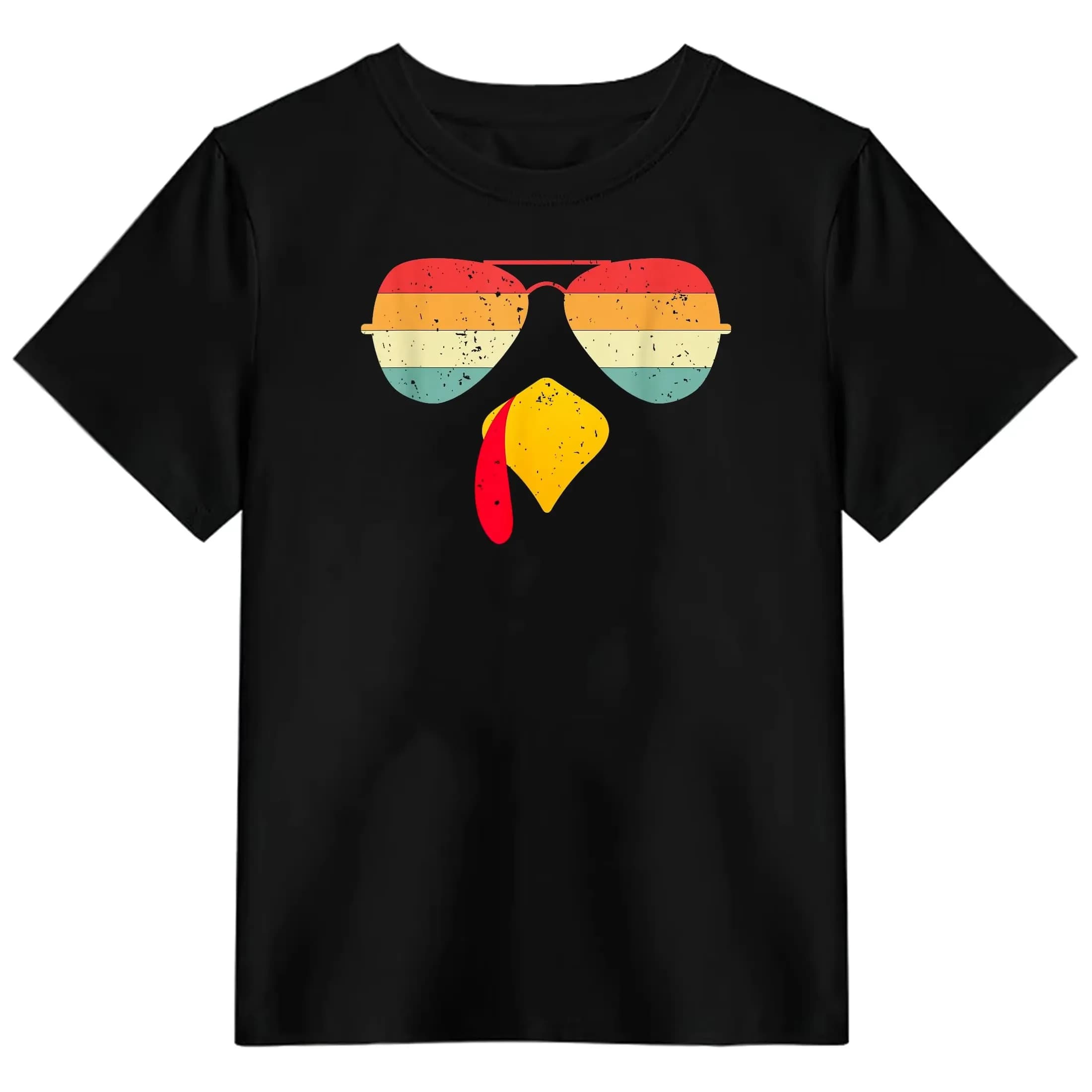 Men Women Short Sleeve T-Shirt Sunglasses Rooster Print "NICE COCK"，"GUESS WHAT CHICKEN BUTT" Phrases Casual Crew Neck Tee