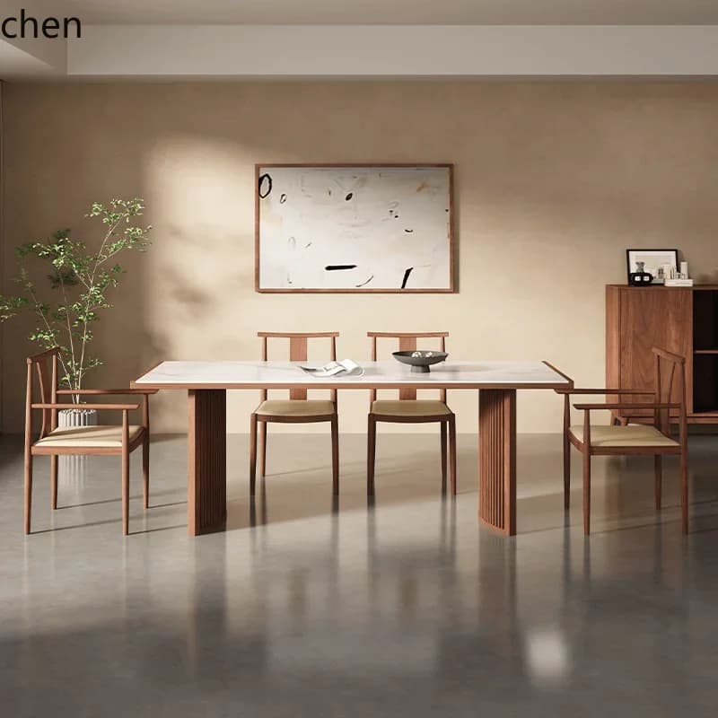 dining table all solid wood log large board table simple workbench desk