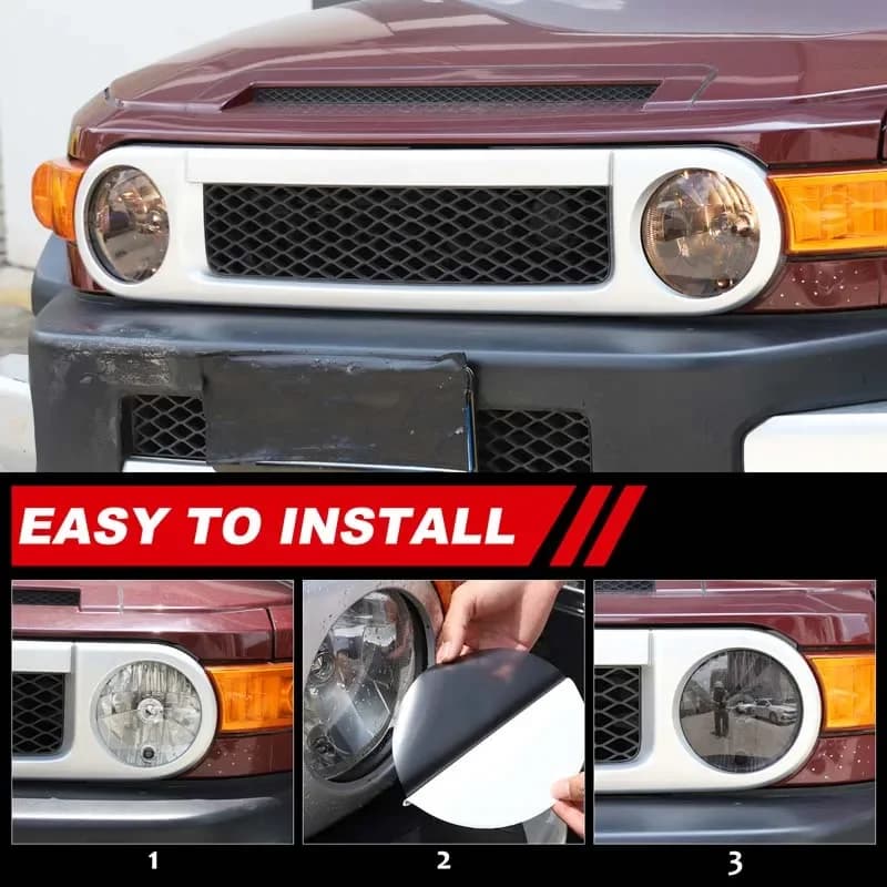 2Pcs TPU Black For Toyota FJ Cruiser 2007-2021 Car styling car headlight film decorative stickers Car modification accessories