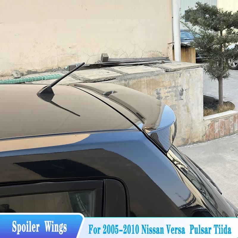For 2005-2010 Nissan Tiida Versa C11 Latio Car Rear Roof Spoiler Wings ABS Plastic Car Exterior Tuning Trim Body Kit Accessories