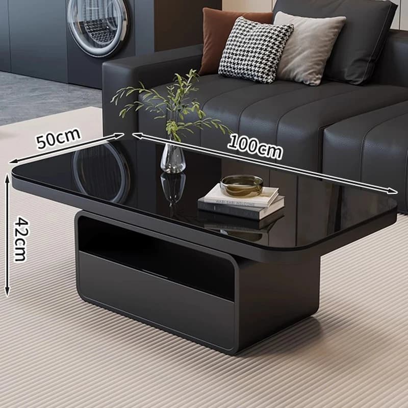 Unique Rustic Black Coffee Table Storage Modern Minimalist Space Saving Coffee Table Luxury Design Couchtisch Furniture For Home