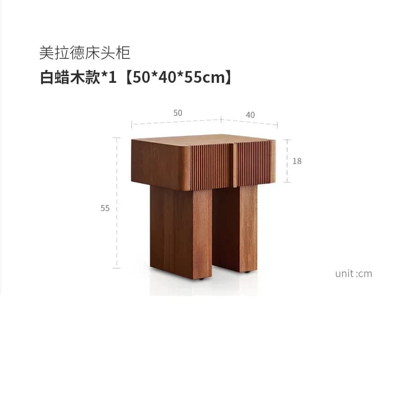 Bedroom narrow bedside table, storage medieval style bedside side cabinet, retro style solid wood small edge
