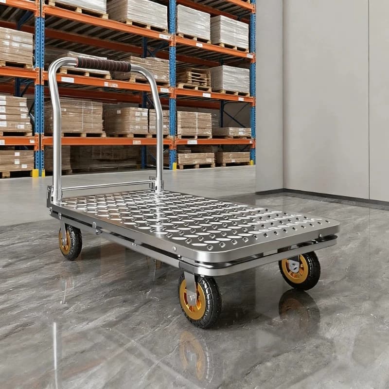 Foldable trolley for carrying goods, foldable portable thickened trailer, express delivery trolley, warehouse handling trolley