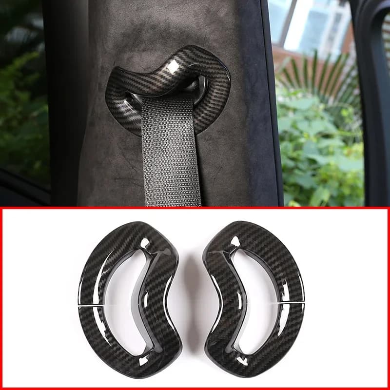 For BMW X5 X7 G05 G07 19-20 ABS Carbon Fiber Chrome Safety Belt Cover Trim Sticker Interior Car Accessories