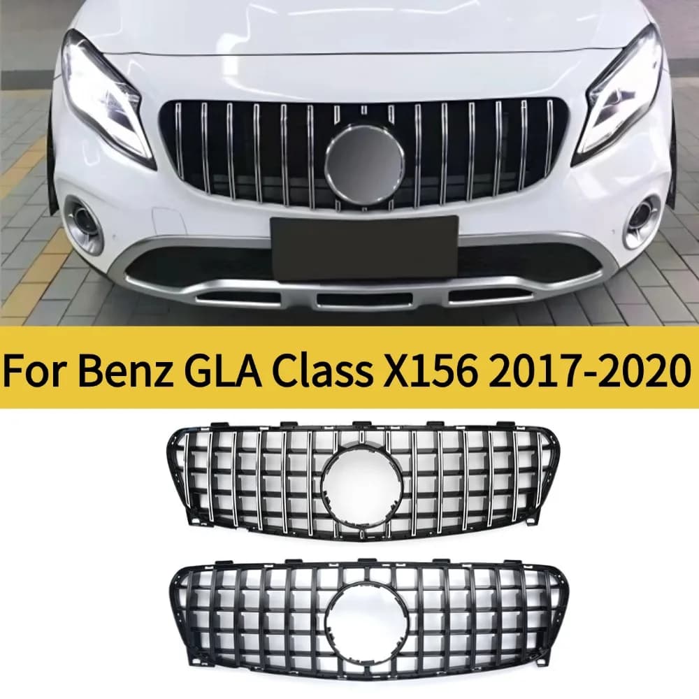 For Mercedes Benz GLA Class X156 2017-2020 GLA200 GLA250 GLA45  Black Front Grille Inlet Bumper Grid Tuning Access Car Part Acc