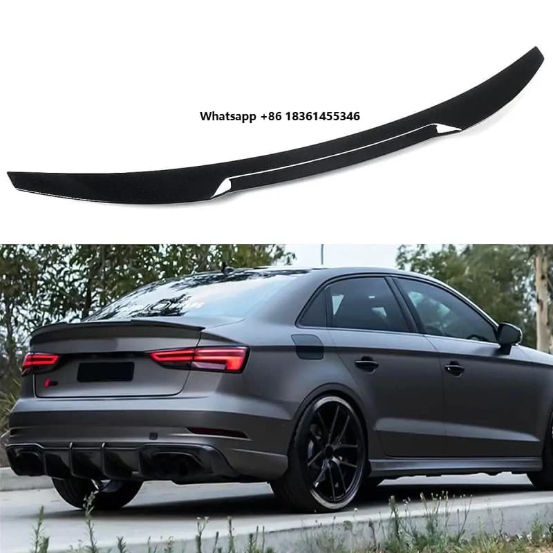 For A3 S3 RS3 High Kick M4 Styl Durable Accessories Premium Car AccessoriesCarbon Fiber Rear Trunk Spoiler 2014-2020