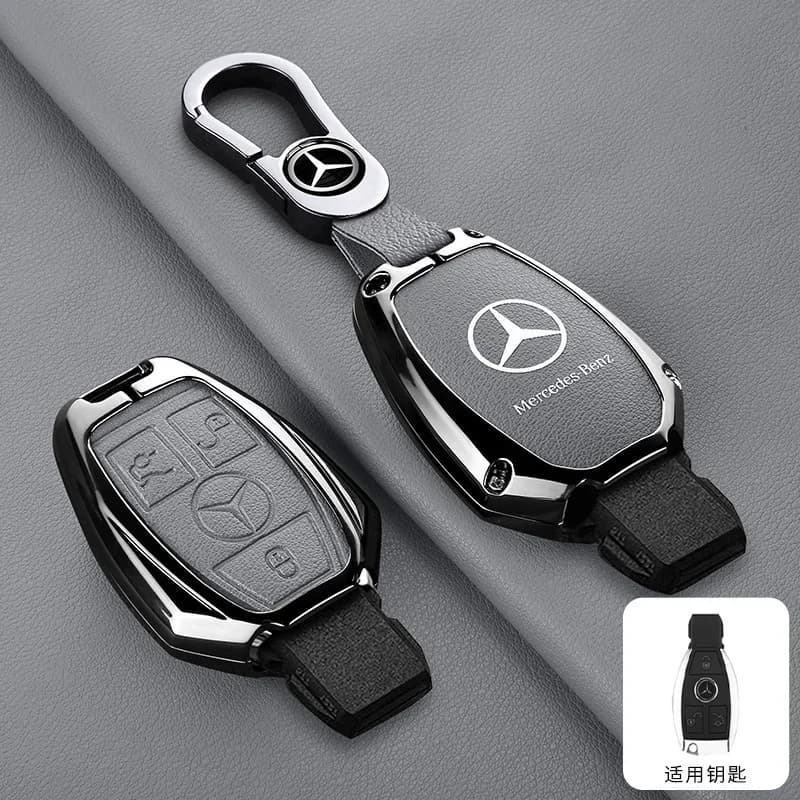 Leather Car Smart Key Cover Case Protector For Mercedes Benz A B C S Class AMG GLA CLA GLC W176 W221 W204 Accessories Keychain
