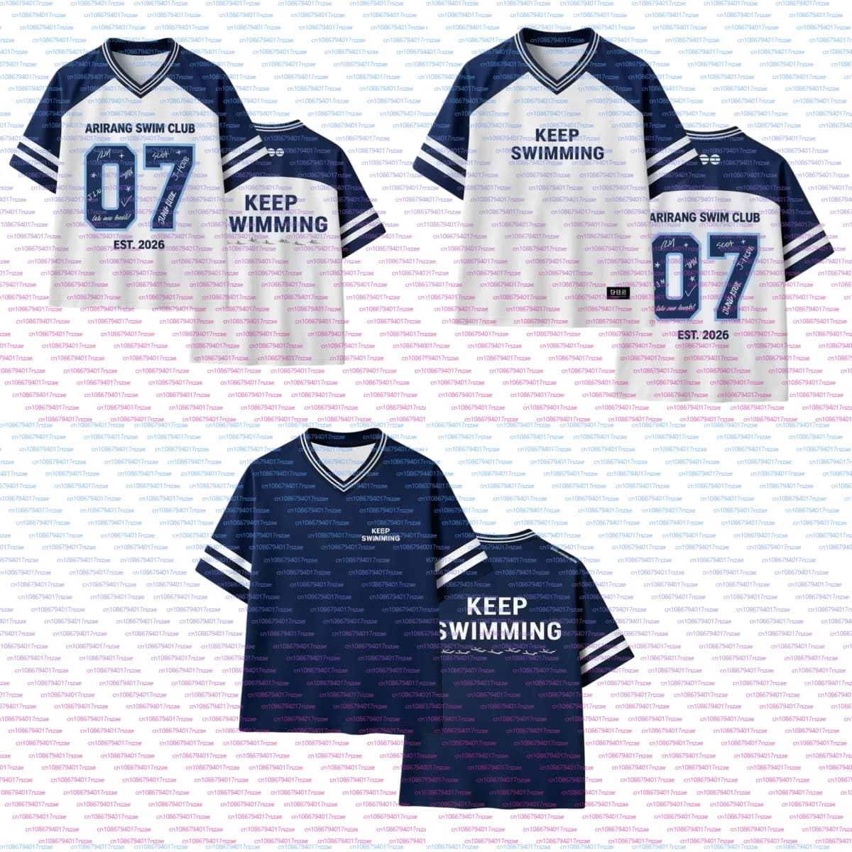 Summer 3D Digital Print ARIRANG KEEP SWIMMING V Neck T-Shirt Fans Breathable Jersey Men's Women's Casual Short Sleeve Man Tops T