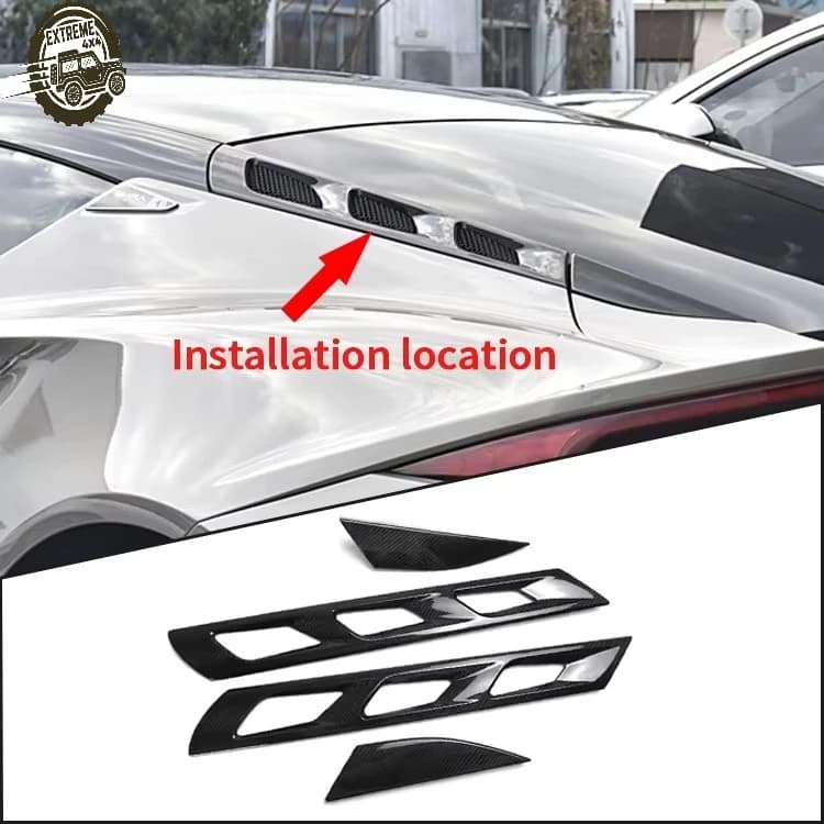 AKLW 2021-2023 Lotus EMIRA Car Exterior Accessories Real Carbon Fiber Rear Hood Side Heat Dissipation Hole Decorative Cover Easy