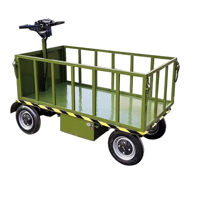 Electric transport trolley, electric four-wheel flatbed, ride back, electric flatbed