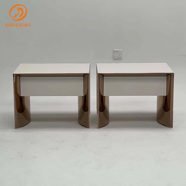 Modern Luxury Wooden Nightstand Bedside Table with Drawer Popular Home and Hotel Bedroom Furniture