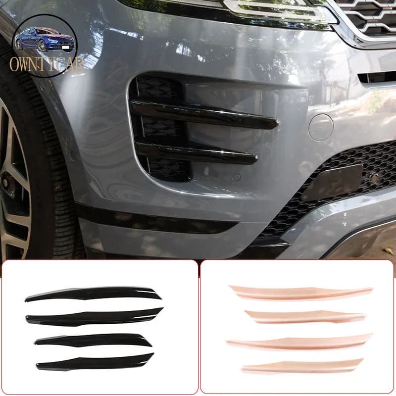 4 Pcs ABS Glossy Black Front Fog Lamp Cover Trim For Land Rover Evoque 2019 2020 2021 2022 2023 2024 Car Accessories