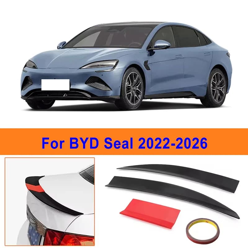 For BYD Seal 2022-2026 3-Section ABS Rear Trunk Spoiler 115-125cm Adjustable Sports Decor Top Wing Car Exterior Parts