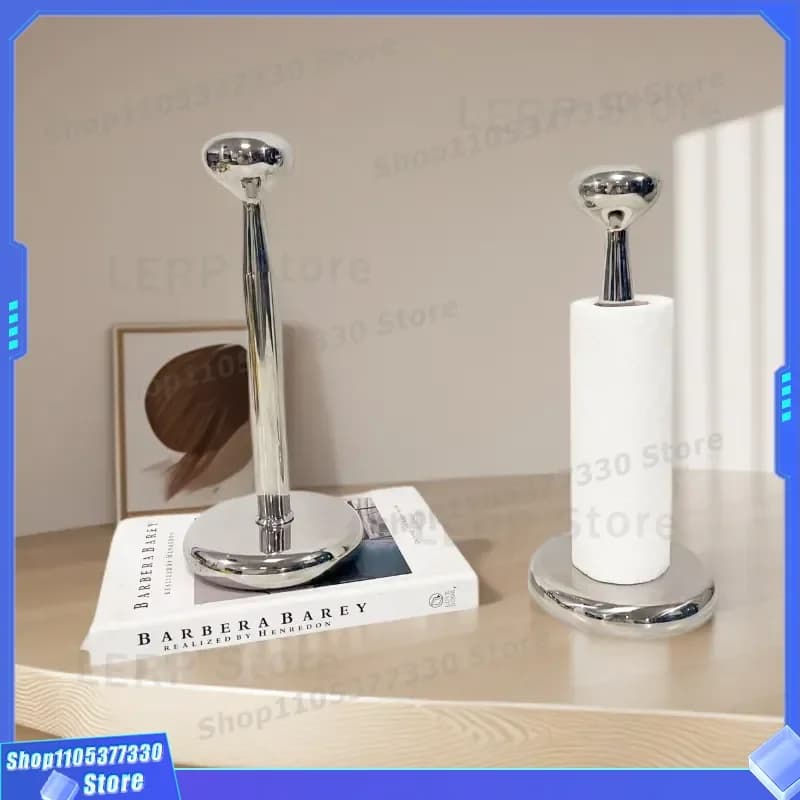 Stainless Steel Kitchen Tissue Holder European Style Floor Standing Roll Napkin Dispenser for Living Room Home Decor Model