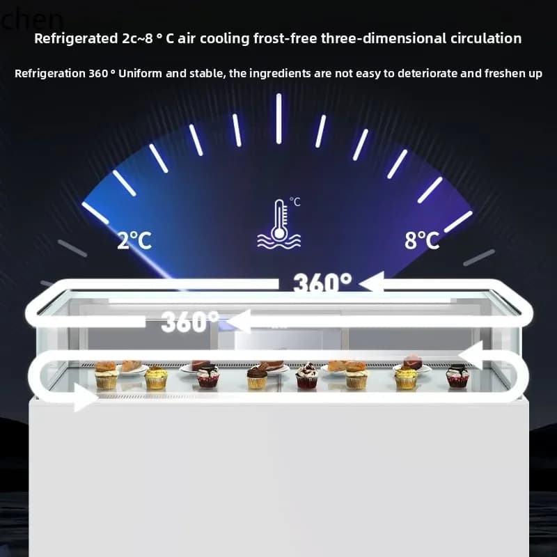 H20- cake display cabinet single layer right angle west point dessert fruit fresh air freezer refrigerated
