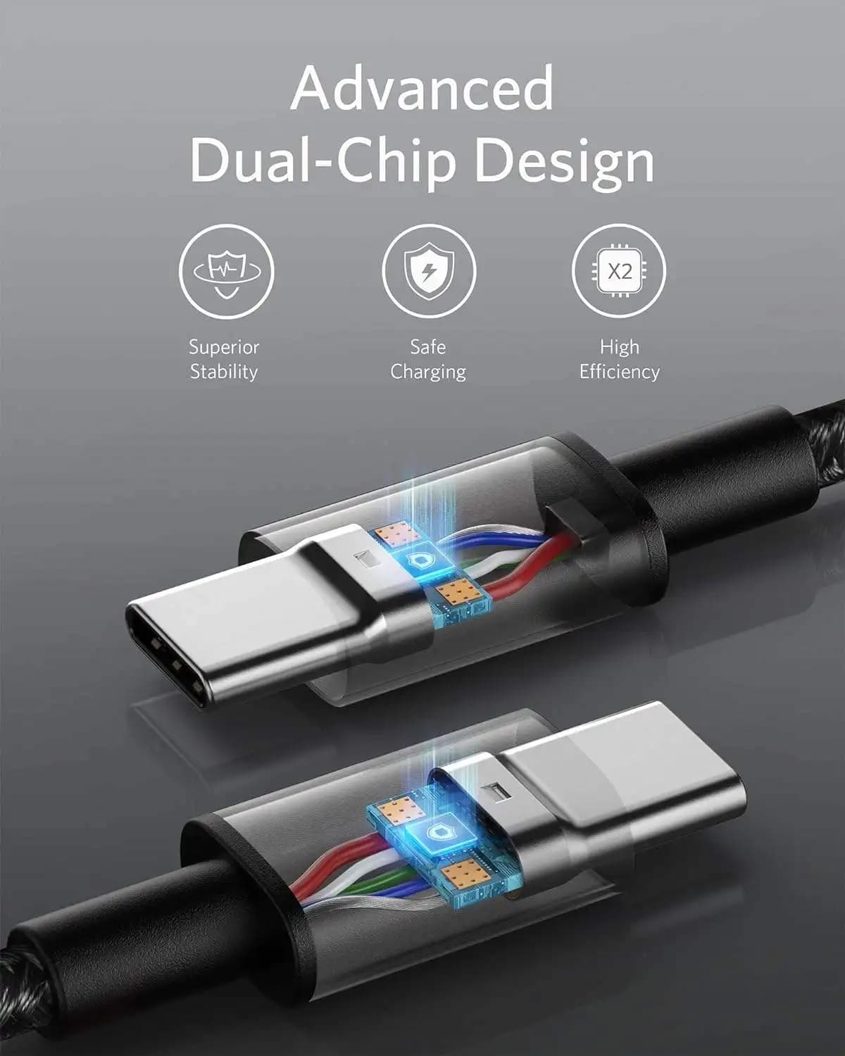 Anker USB C Cable 100W 10ft USB C to USB C Cable 2.0 Type-C Charging Cable Fast Charge for iPhone 15/15Pro/15Plus/15ProMax