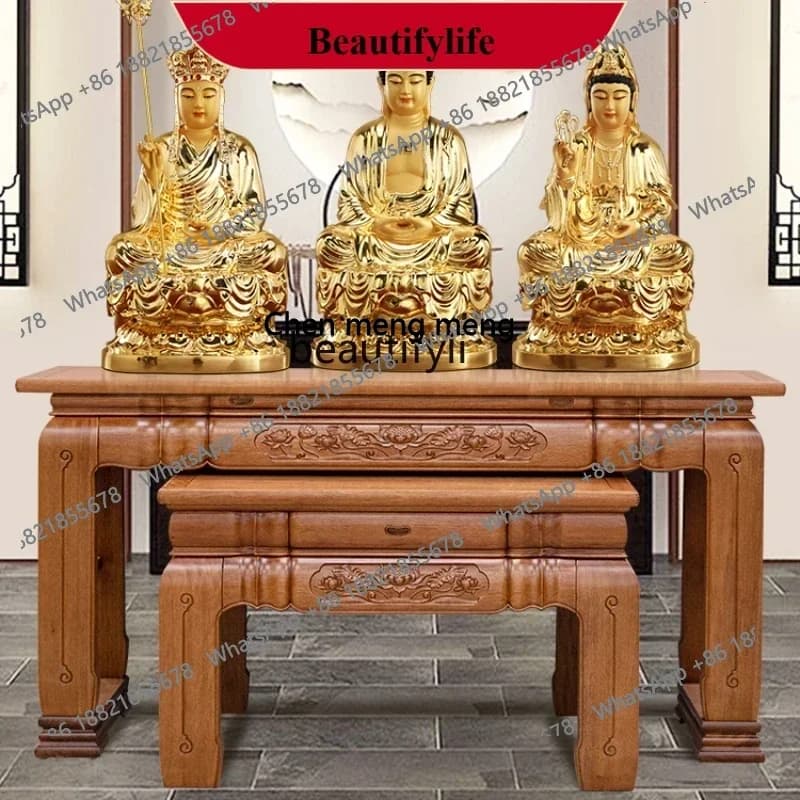 z183  Rosewood Solid Wood Buddhist Hall Altar Incense Burner Table Household Chinese Style Altar Altar Buddha Table