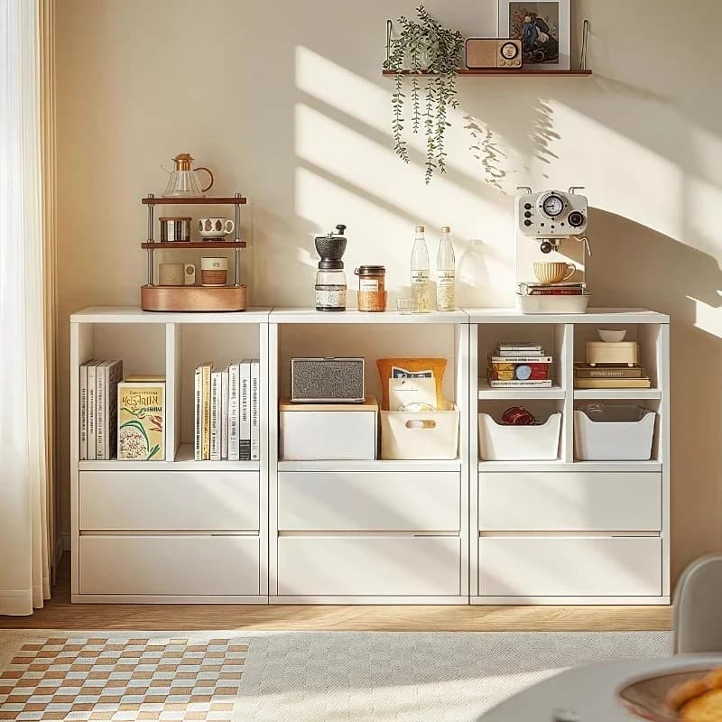 Creative bookcase bedroom tea table locker storage cabinet against the wall free combination