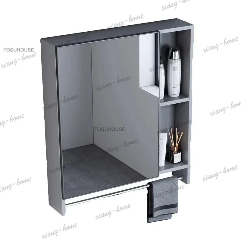 Space Aluminum Mirror Cabinet Wall-Mounted Vanity Mirror with Integrated Storage for Cosmetics Simple Design Bathroom cabinets