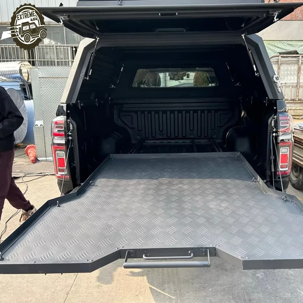 4x4 Accessories Pickup Truck Bed Slide Tray Cargo Drawers Waterproof Locking Manual No Drill Installation Carbon Steel Material