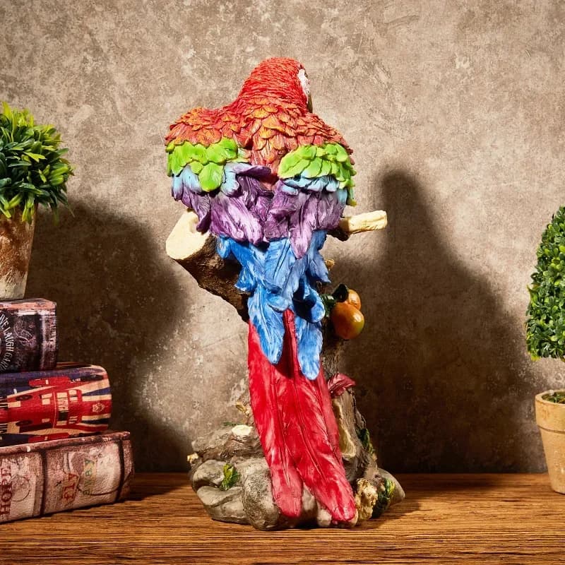 u11Resin Handicrafts Simulation Animal Sculpture Colorful Parrot Ornaments Macaw Bird Statue Decorative Figurines Home Decorati