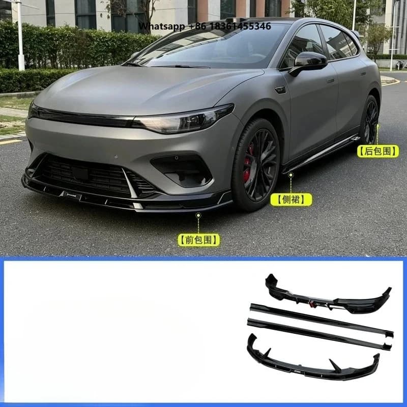 For  Lafa5 Modified Front Lip Rear Lip Side Skirts Glossy Black Body Kit ABS Material Car Accessories