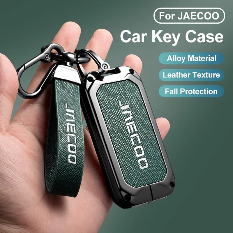 Zinc Alloy Leather Car Key Case Cover Holder For Chery Jaecoo J5 J7 2025 Car Interior Accessories Key Protective Shell Keychain