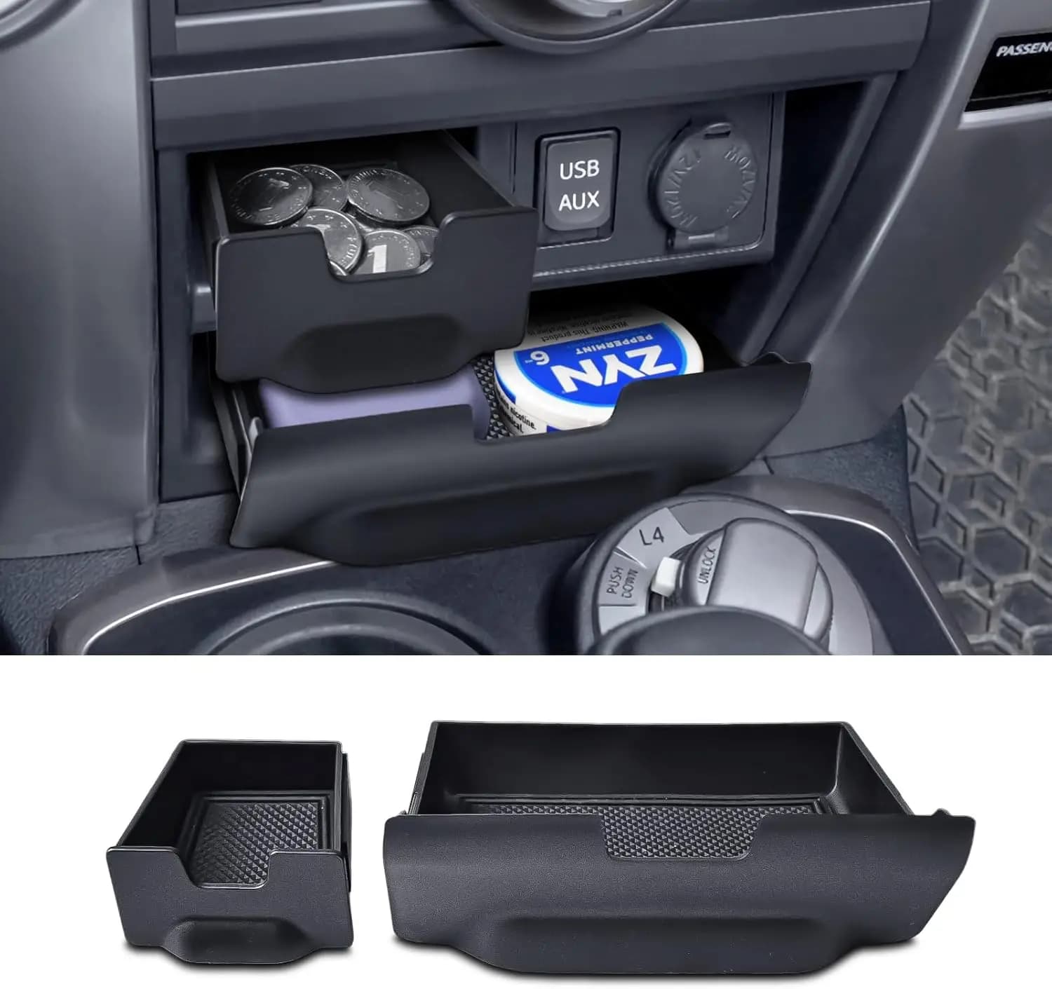 Car Accessories  4Runner Cubby Drawer for Toyota 4Runner 2014-2021 2022 2023 2024 Center Console Storage Armrest Box Tray 2PCS