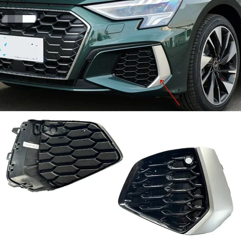 For Audi A3 Sline S-line 2021 2024 front bumper grille Auto Rear Bumper Fog Lamp Decorative Grille Grill
