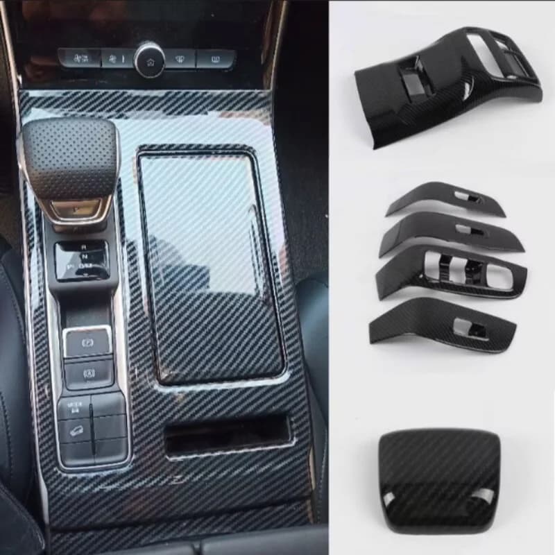Car Set ABS Carbon Trim Interior Moulding Window Lift Center Console Panel Inner Handle Fit For Roewe RX5 MAX 2019-2021