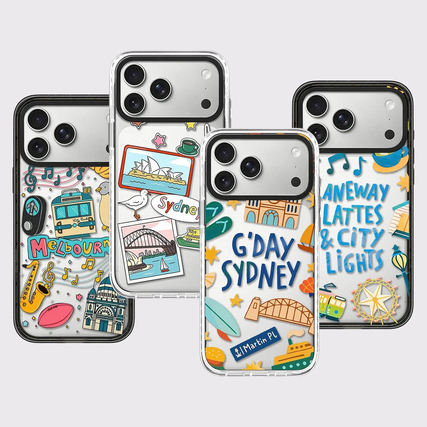 Australia Travel Black / White Border Magnetic Impact Phone Cover for IPhone 13 14 15 16 17 Pro Max Case for IPhone 17 Air