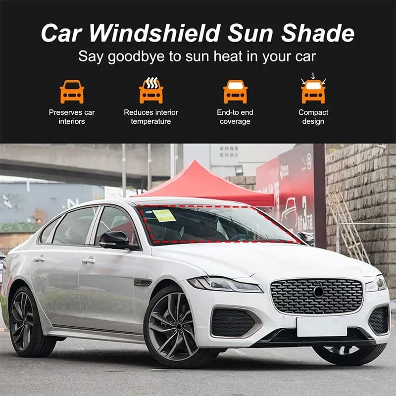 For Jaguar XF XFL 2016-2024 Car Front Windshield Sun Protection Parasol Silver Tape Car Accessories 1 Pcs