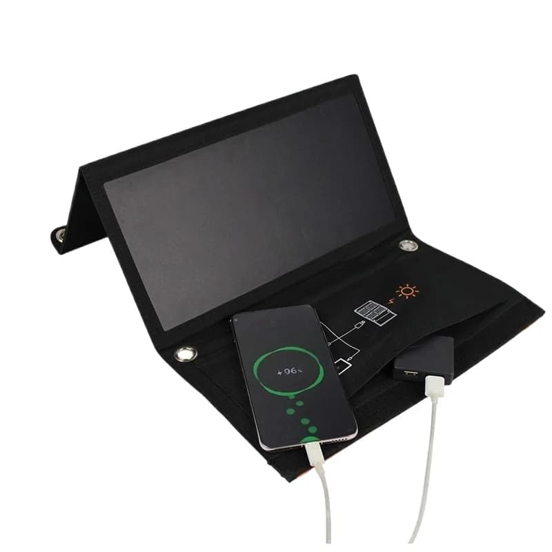 Mobile phone solar charger, solar charging bag, portable folding solar panel