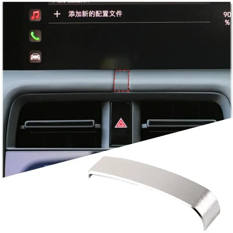 1Pcs aluminum alloy silver For Porsche Taycan 2019-2026+ car dashboard center line decorative patch Car protection accessories