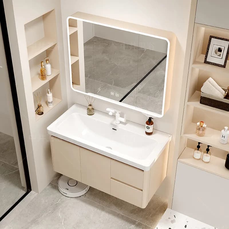 Modern White Bathroom Cabinet Wooden Vertical Luxury Storage Bathroom Cabinet Drawers Washing Muebles Almacenamiento Furniture