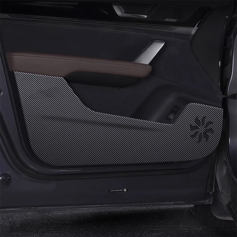 For BYD TANG EV 2022-2024 2025 Car Door Anti Kick Pad Carbon Fiber Leather Texture Anti Dirt Protective Sticker Auto Accessory