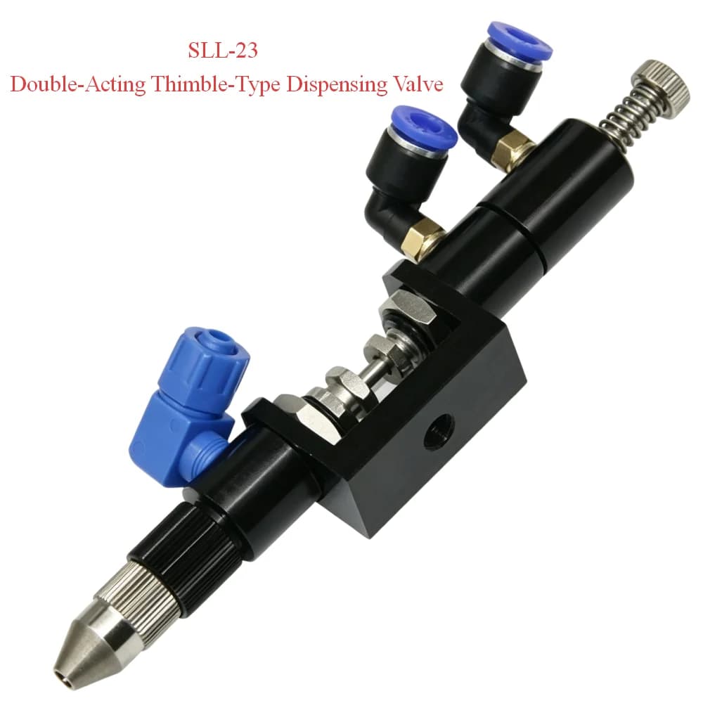 23A High Precision Pneumatic Dispensing Valve Thimble Type Single Liquid Suck Back Glue Valve Adjustable Adhesive Dispenser