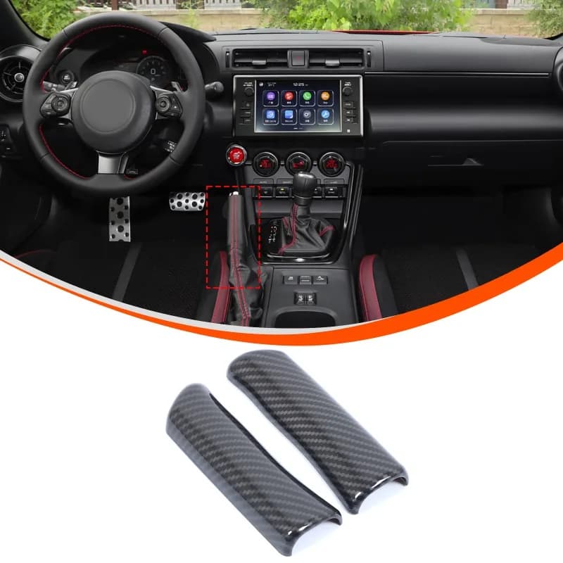 2pcs  ABS Carbon Fiber  Center Console Handbrake Lever Cover for Toyota 86/Subaru BRZ 2012+ Car  Accessories