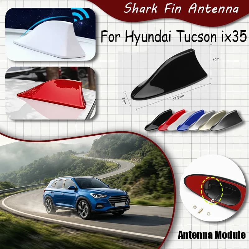 For Hyundai Tucson ix35 Shark Fin Antenna, FM Signal Booster, Waterproof Radio Antenna, FM/AM Super Aerials