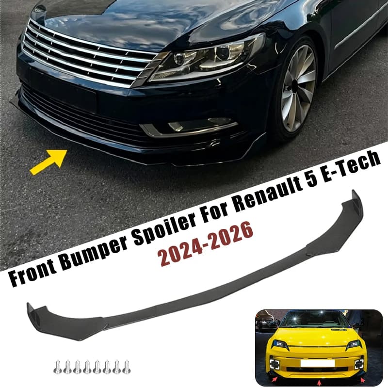 Sport Front Bumper Splitter Spoiler Lip For Renault 5 E-Tech 2024-2026 5Pcs Adjustable Sectional Car Exterior Tuning Body Kit