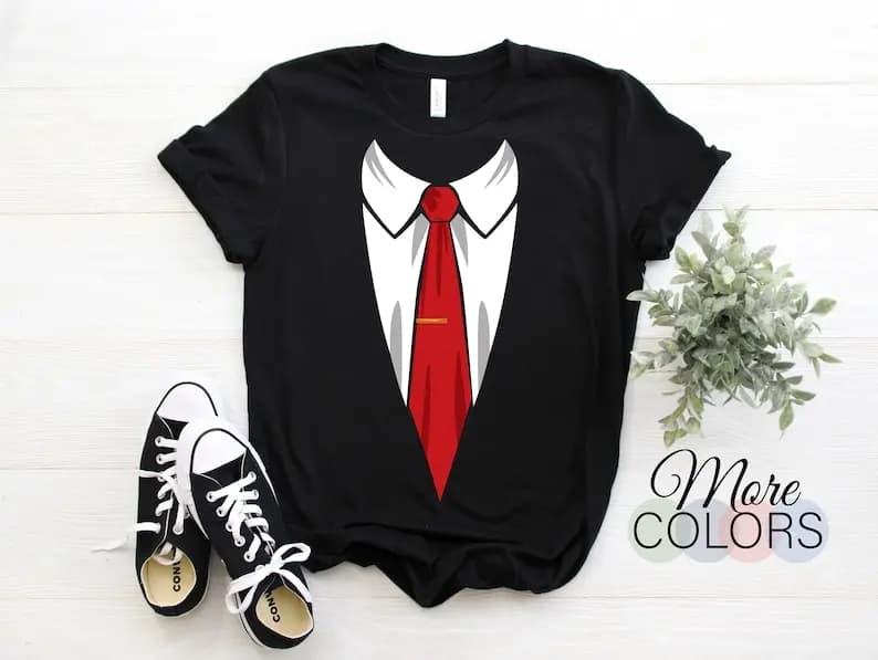 Tuxedo Shirts for Men Printed Suit Tie Funny Costume Halloween Wedding Bachelor or Men Women Boys Girls Costume Party Outfit