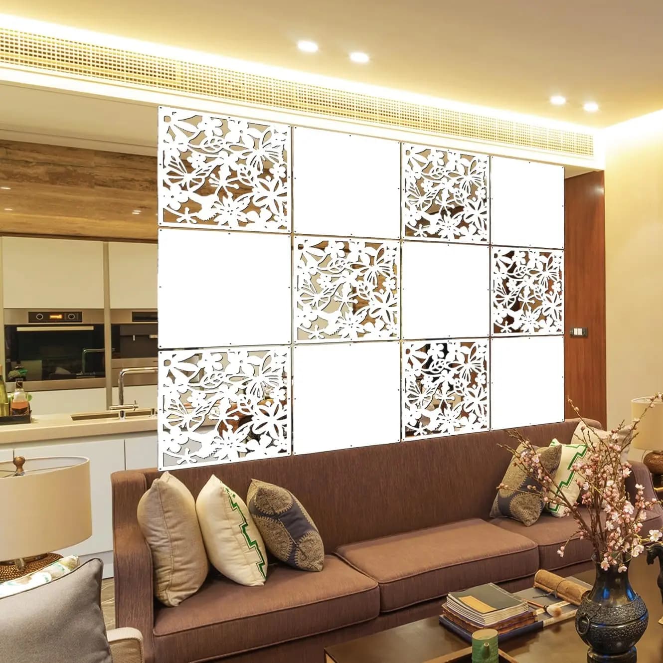 High Quality Hanging Room Divider Hanging Screen Decor Decorative No Glue Room Decoration Hanging Decoration Dining Room