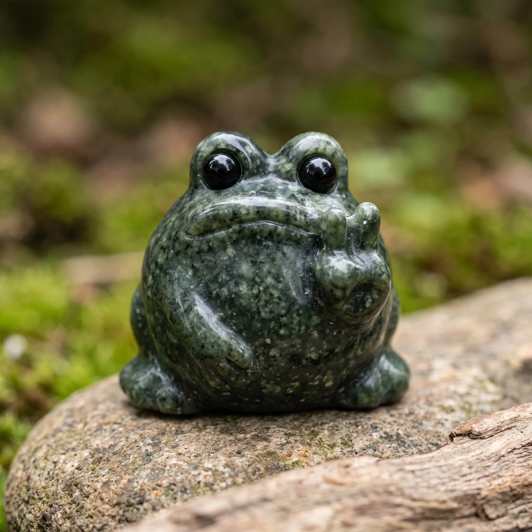 1pc Random Natural Crystal Stone Frog Ornament, Loose Gemstones, Xiuyu Jasper Frog Carving, Home Decor, Stone Collections